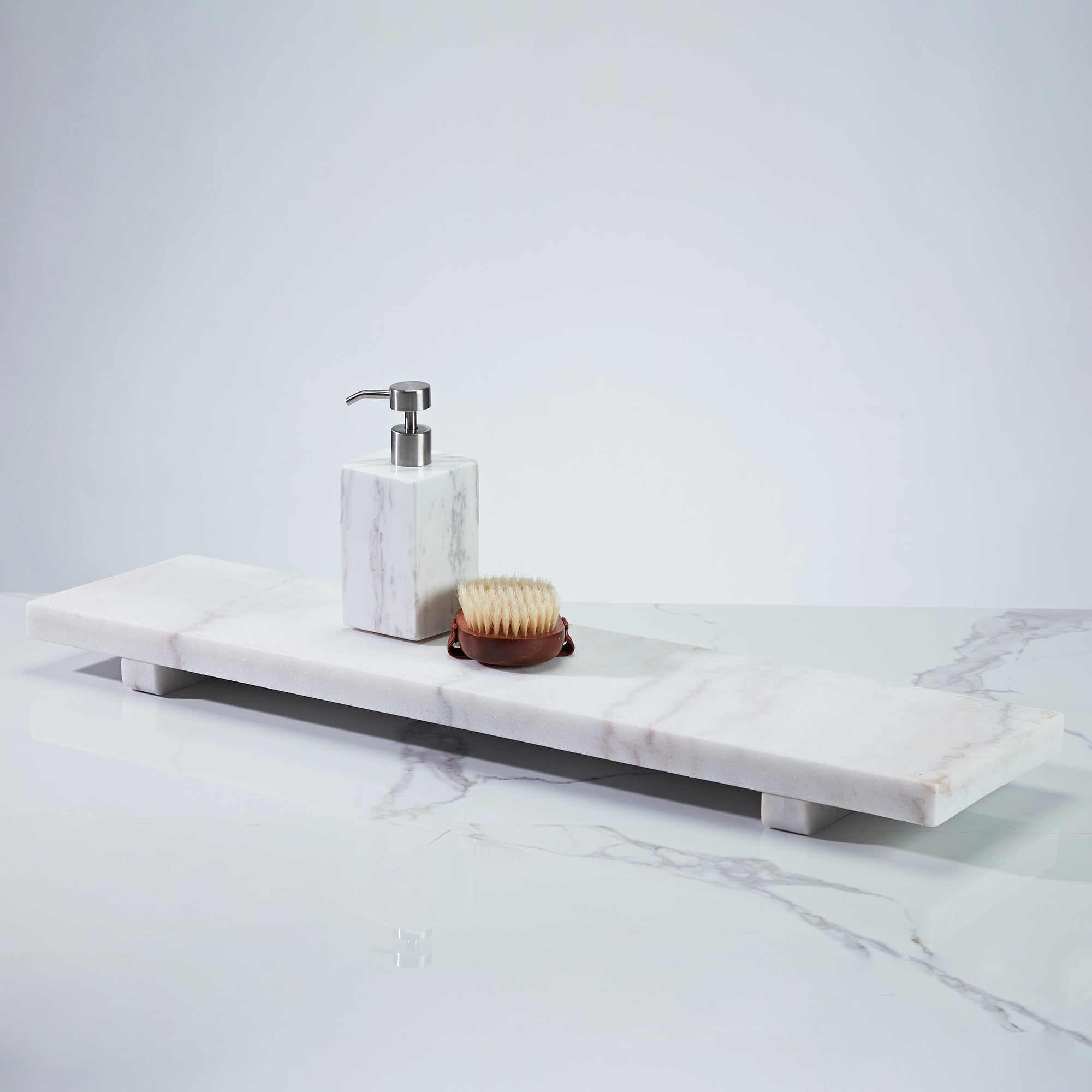 NeatEssence Marble Bath Accessories with Unique Design and Honed Smooth Finish for Elegant Bathroom Decor