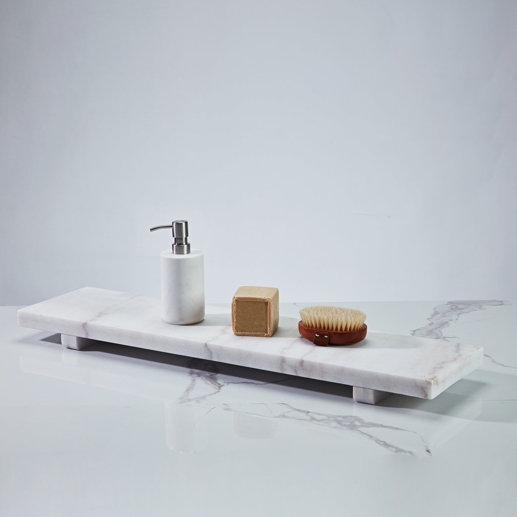 NeatEssence Marble Bath Accessories with Unique Design and Honed Smooth Finish for Elegant Bathroom Decor