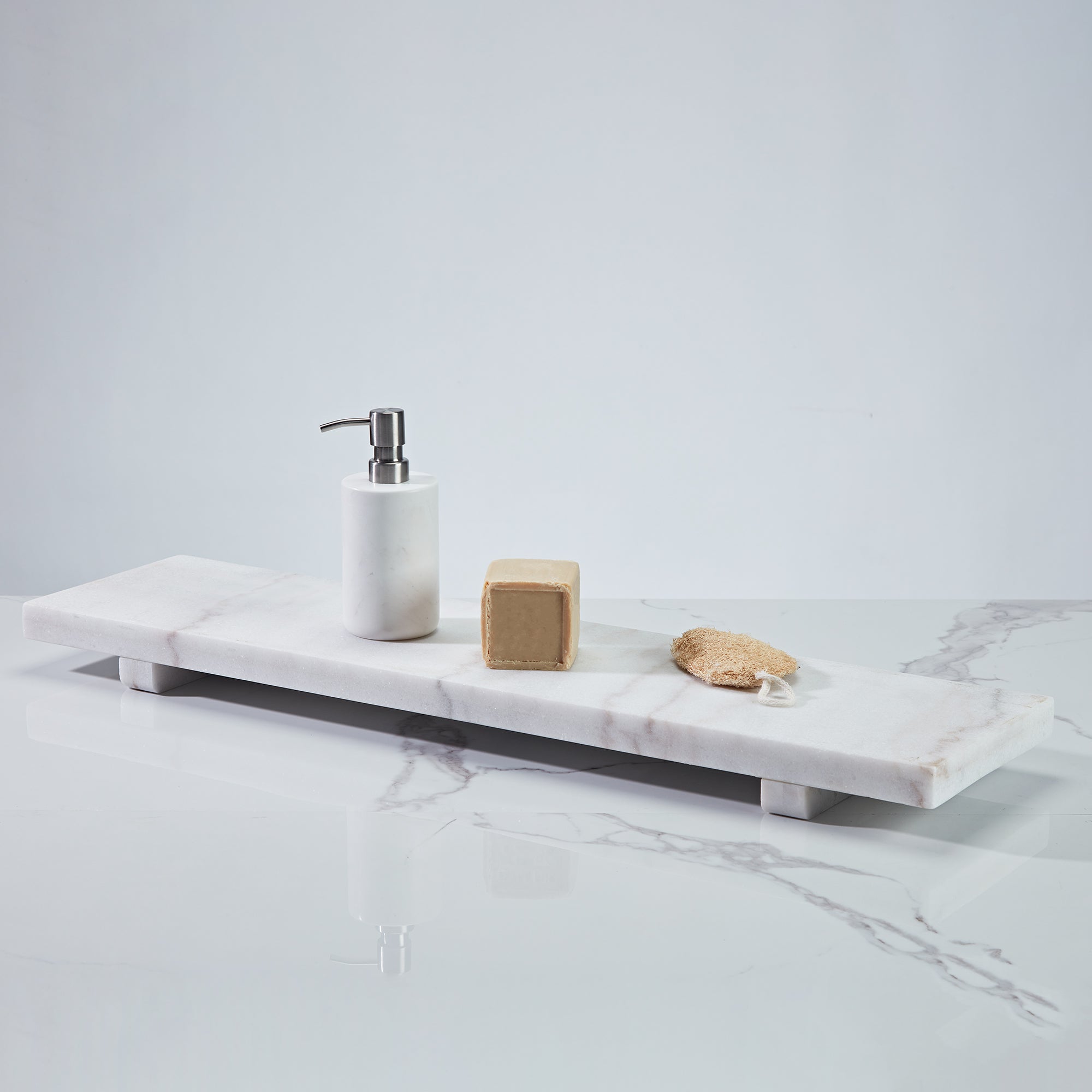 NeatEssence Marble Bath Accessories with Unique Design and Honed Smooth Finish for Elegant Bathroom Decor