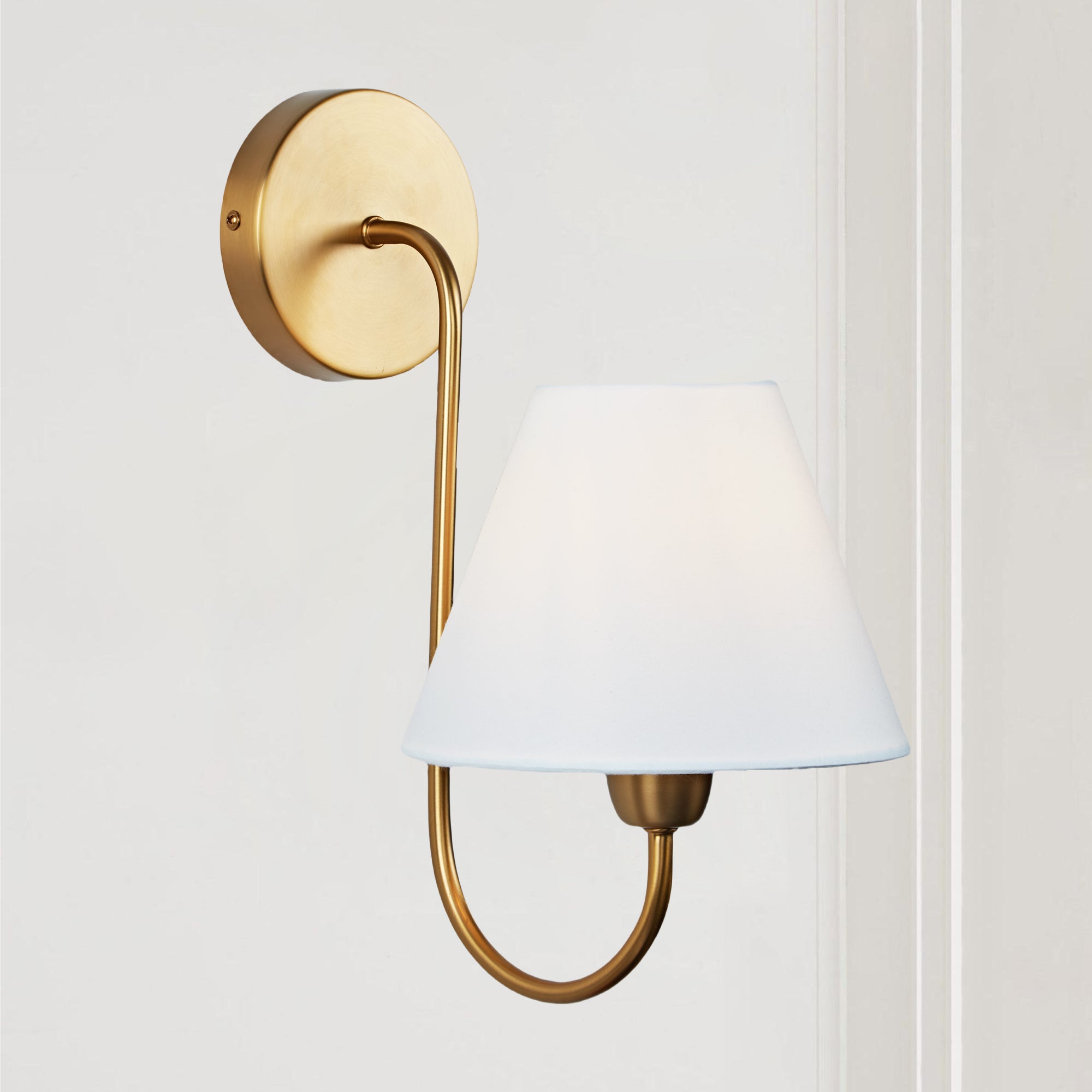 Gleaming Elegance Stainless Oil Rubbed Sconce - Durable Stainless Steel and Antique Brass with White Linen Shade - Ideal Wall Lights for Your Living Room