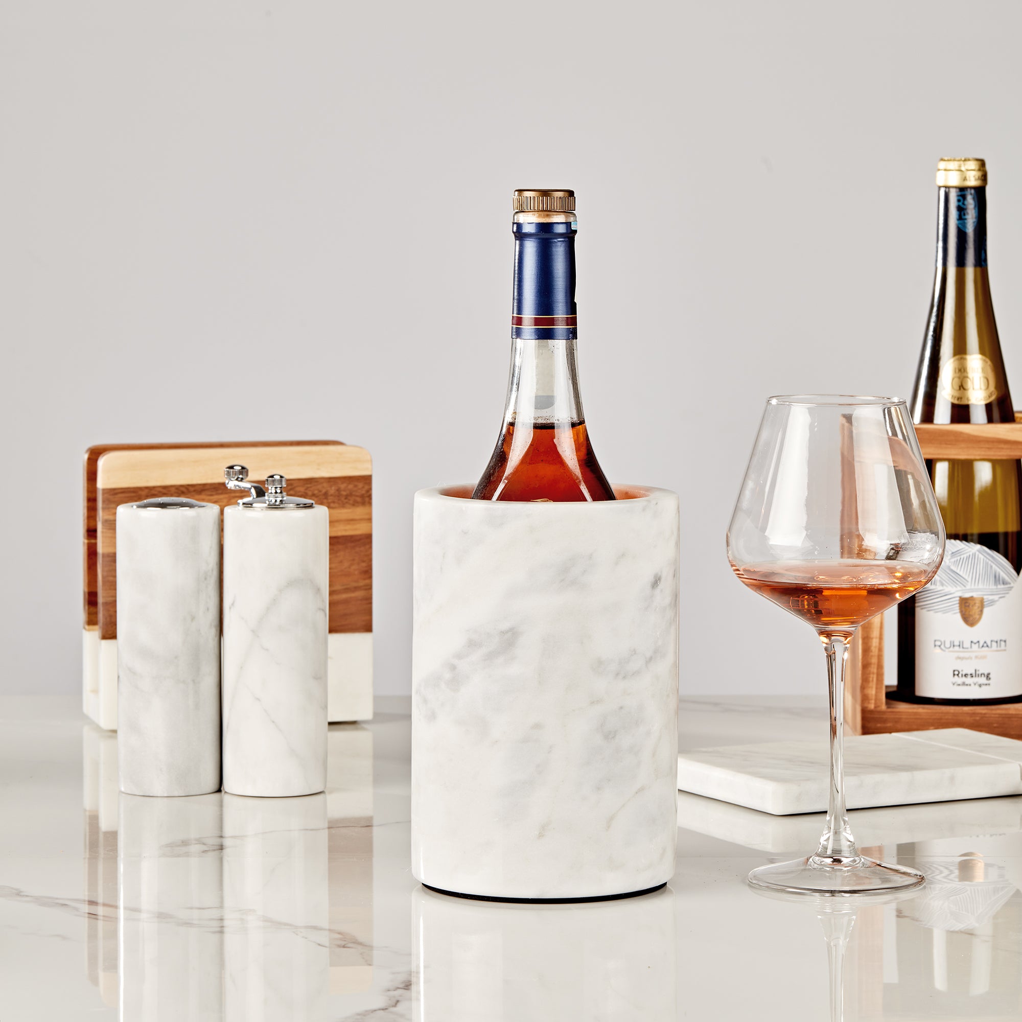 legant White Marble Wine Cooler for Kitchen - Multi-functional Design for Dining Room and Perfect Marble Wine Chiller