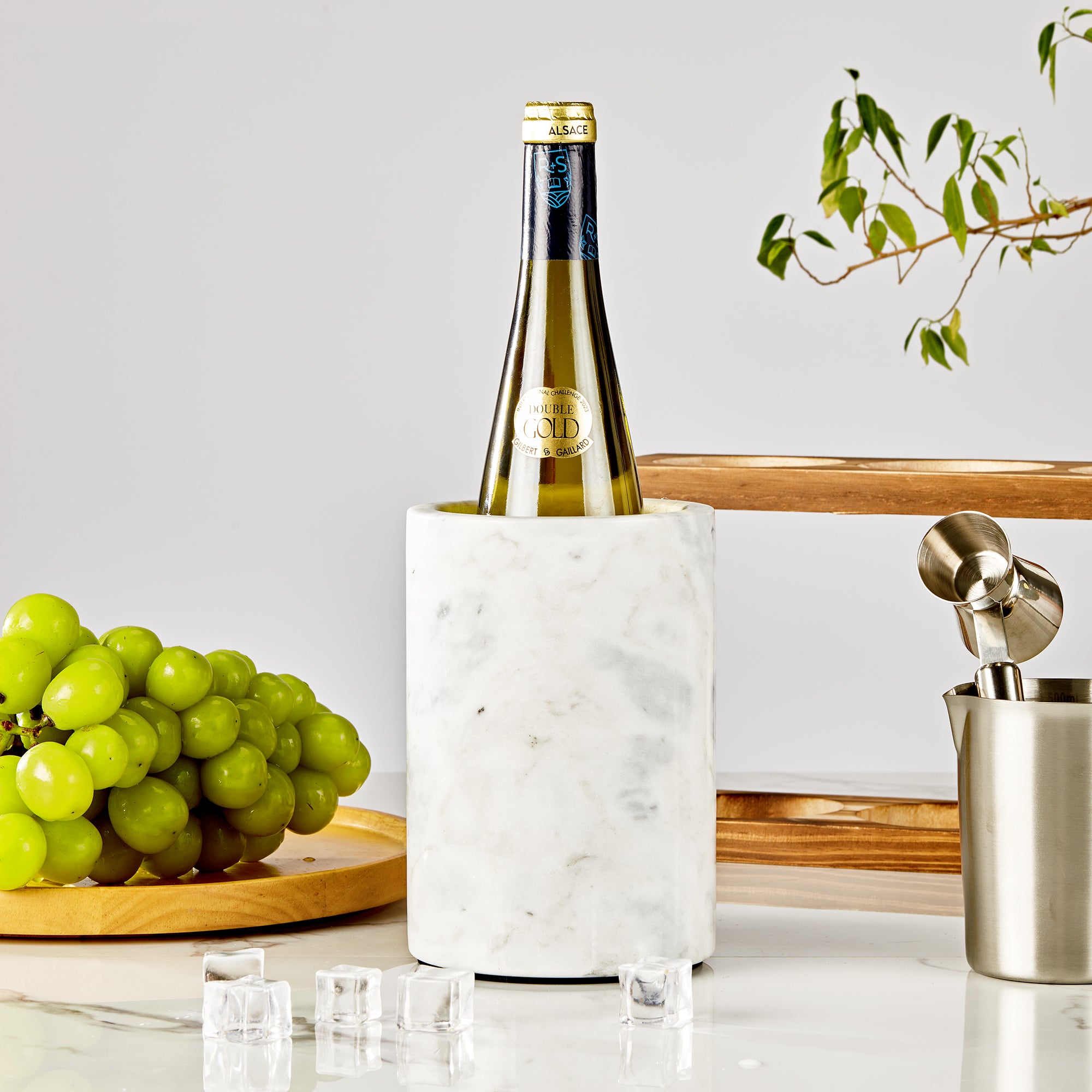 legant White Marble Wine Cooler for Kitchen - Multi-functional Design for Dining Room and Perfect Marble Wine Chiller