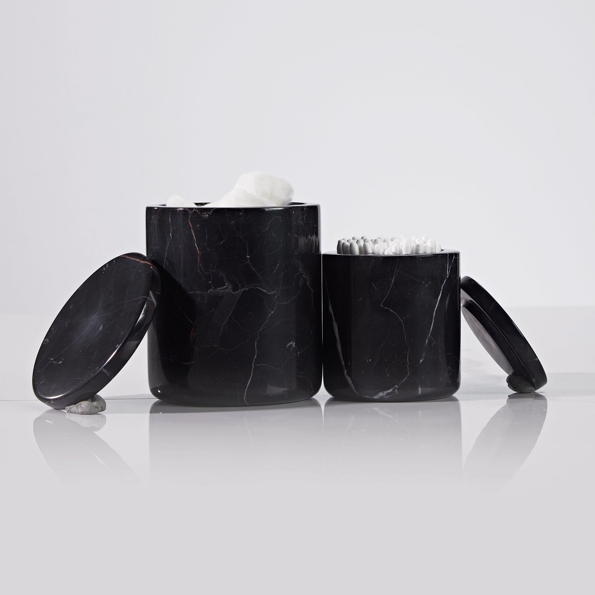 Handcrafted Black Marquina Marble Bath Accessories - Unique and Chic Bathroom Supplies for Elegant Decor