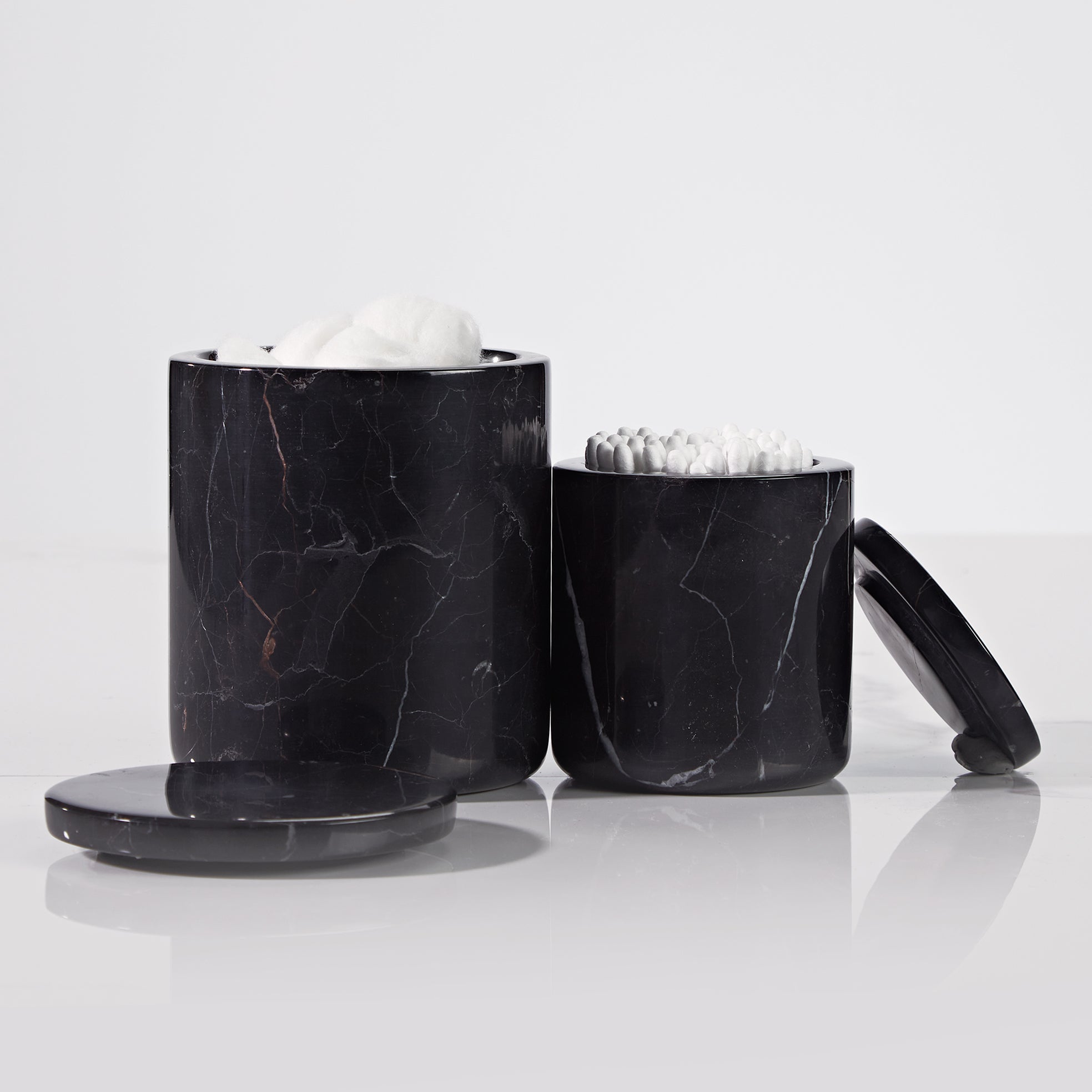 Handcrafted Black Marquina Marble Bath Accessories - Unique and Chic Bathroom Supplies for Elegant Decor