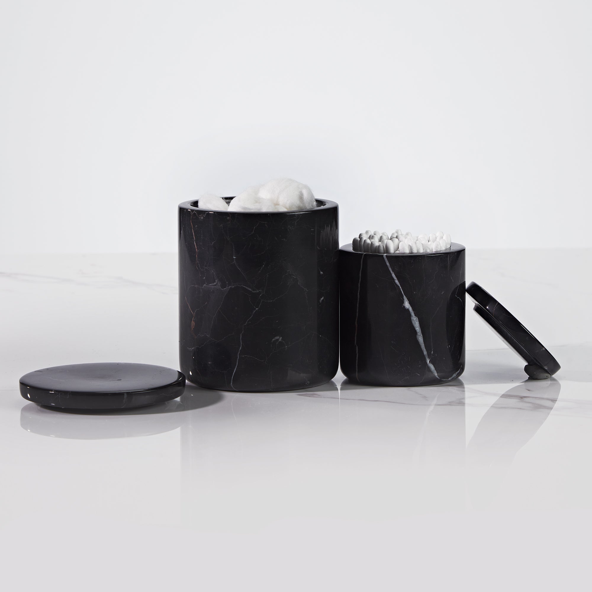 Handcrafted Black Marquina Marble Bath Accessories - Unique and Chic Bathroom Supplies for Elegant Decor