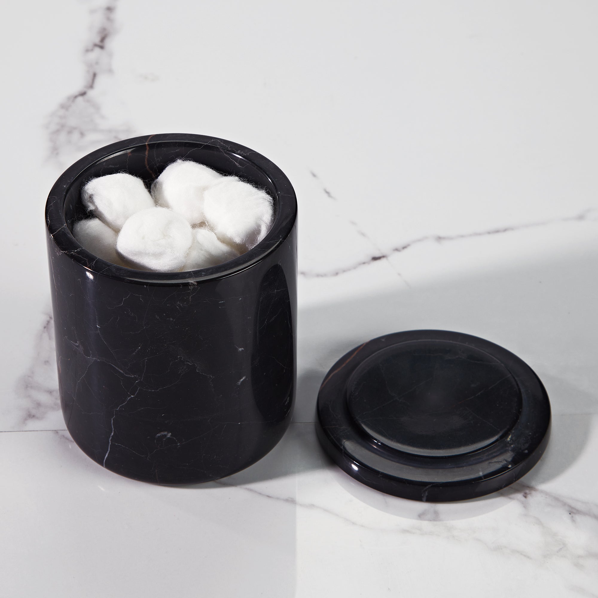 Handcrafted Black Marquina Marble Bath Accessories - Unique and Chic Bathroom Supplies for Elegant Decor