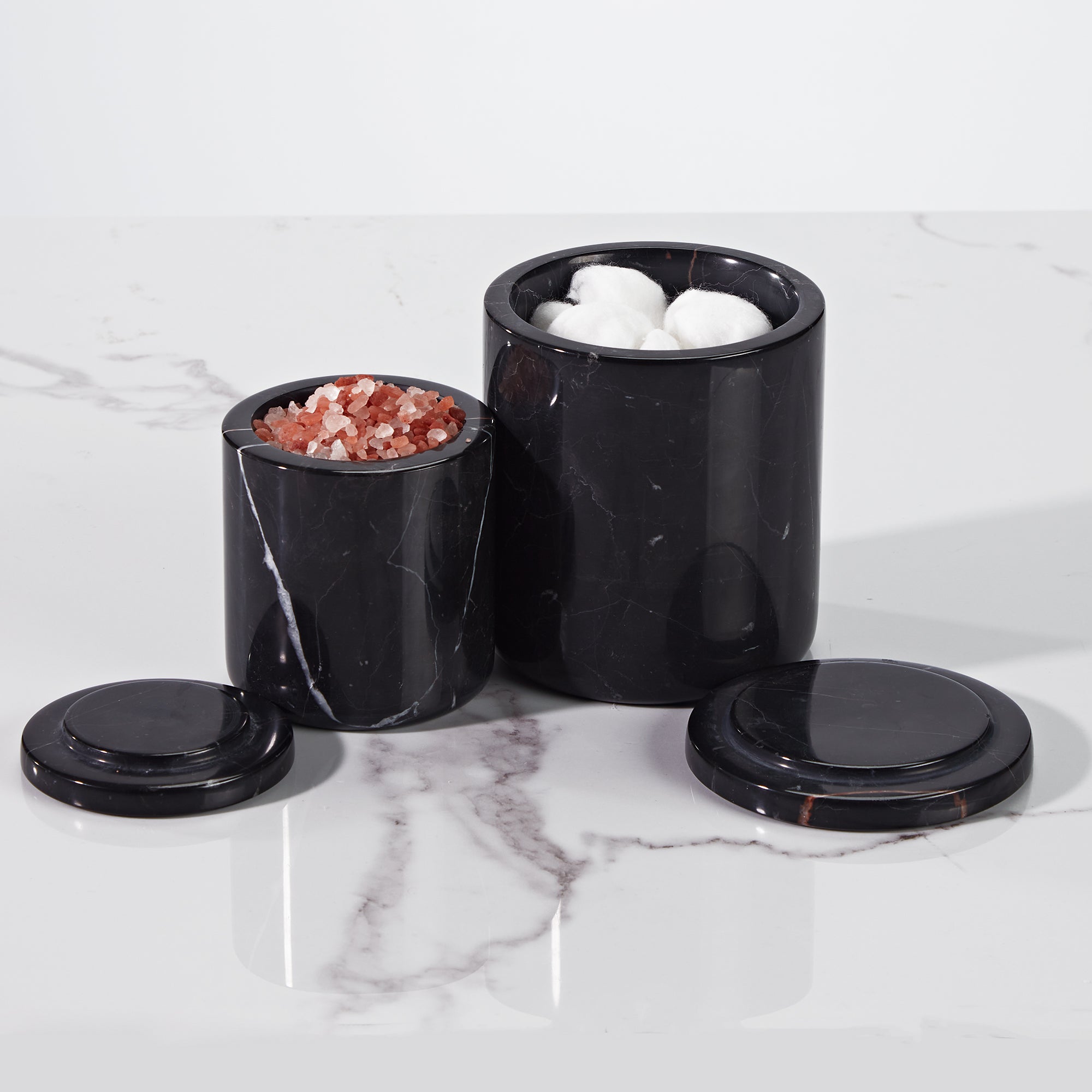 Handcrafted Black Marquina Marble Bath Accessories - Unique and Chic Bathroom Supplies for Elegant Decor