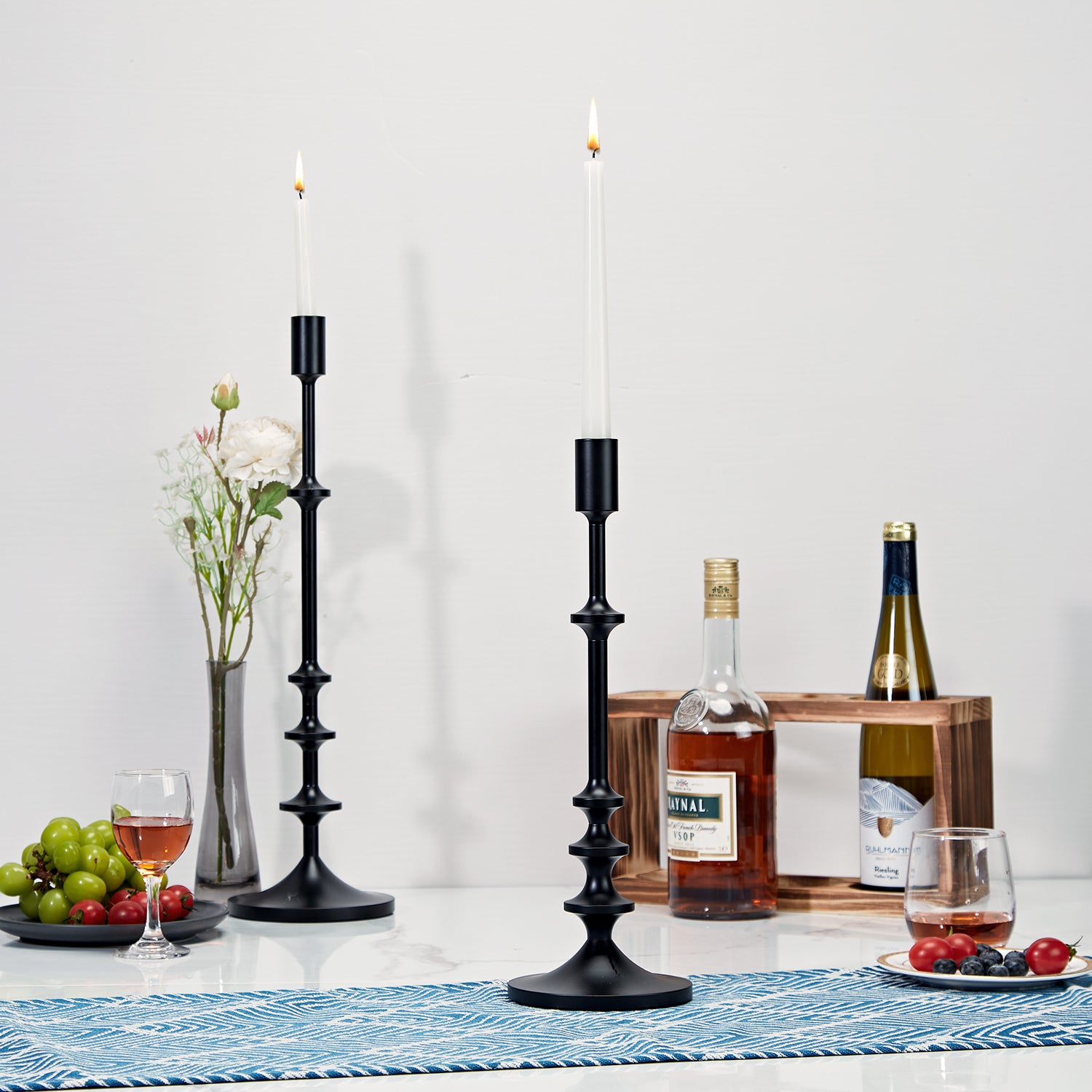 Modern Aluminum Taper Candle Holder with Powdercoated Finish - Elegant Candle Stand for Home Decor, Perfect for Living Room and Dining Room