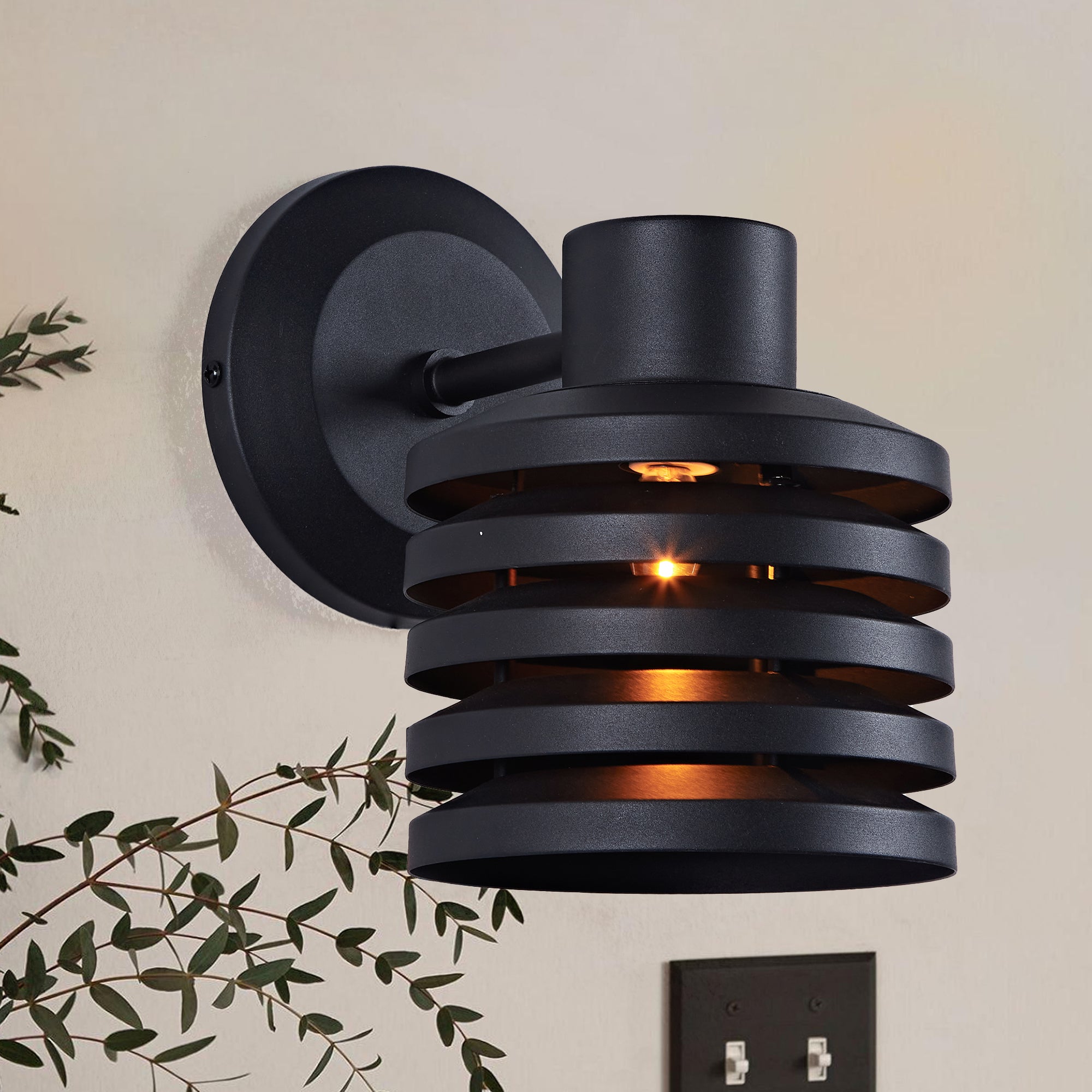 Illuminate Brass Louver Sconce - Adjustable Dimmable Wall Light Fixture-Perfect for the Living Room and Outdoors