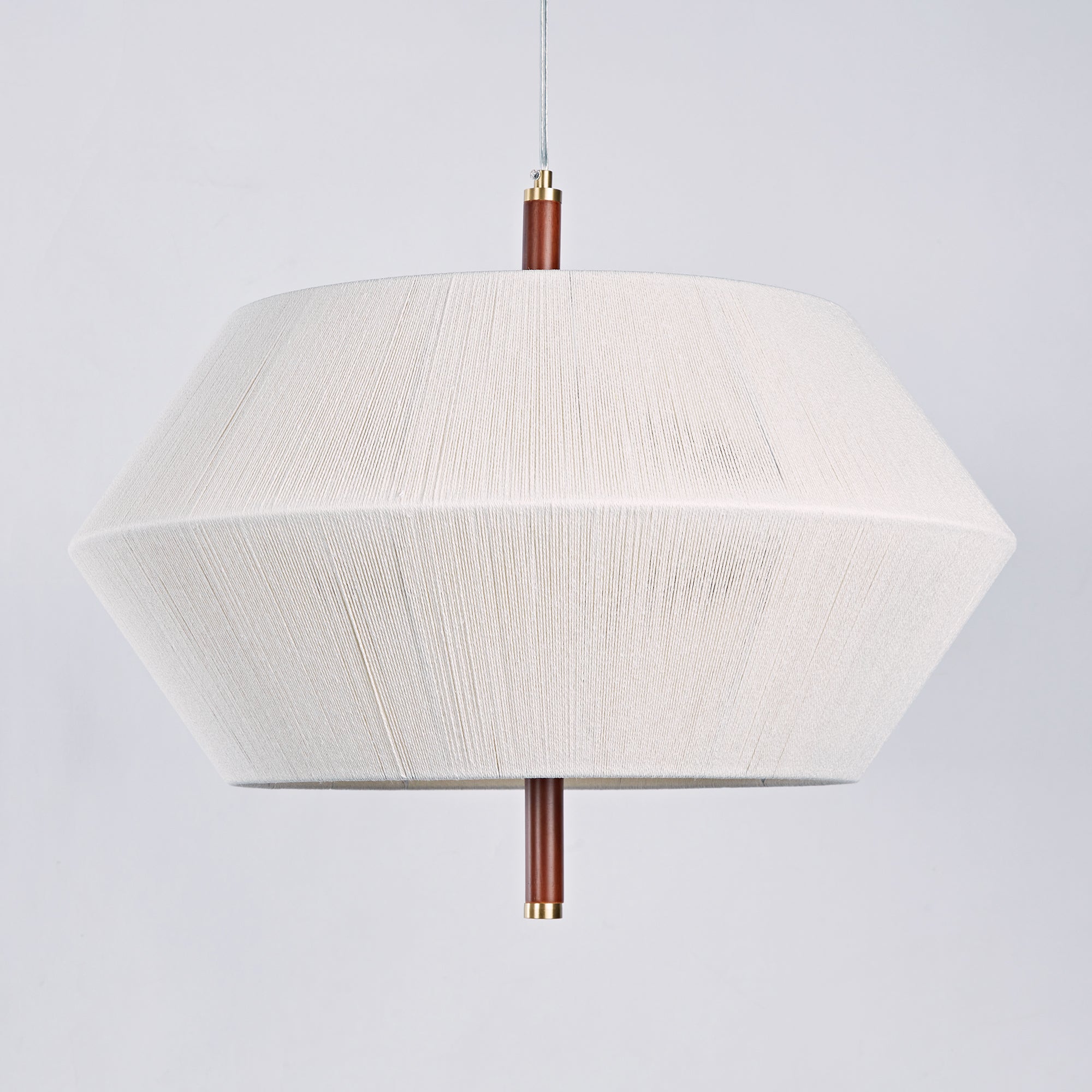 Contemporary Boho Oak Natural Cotton Weaved Pendant Light - Stylish White Oak with Cotton Rope Shade for Dining Room