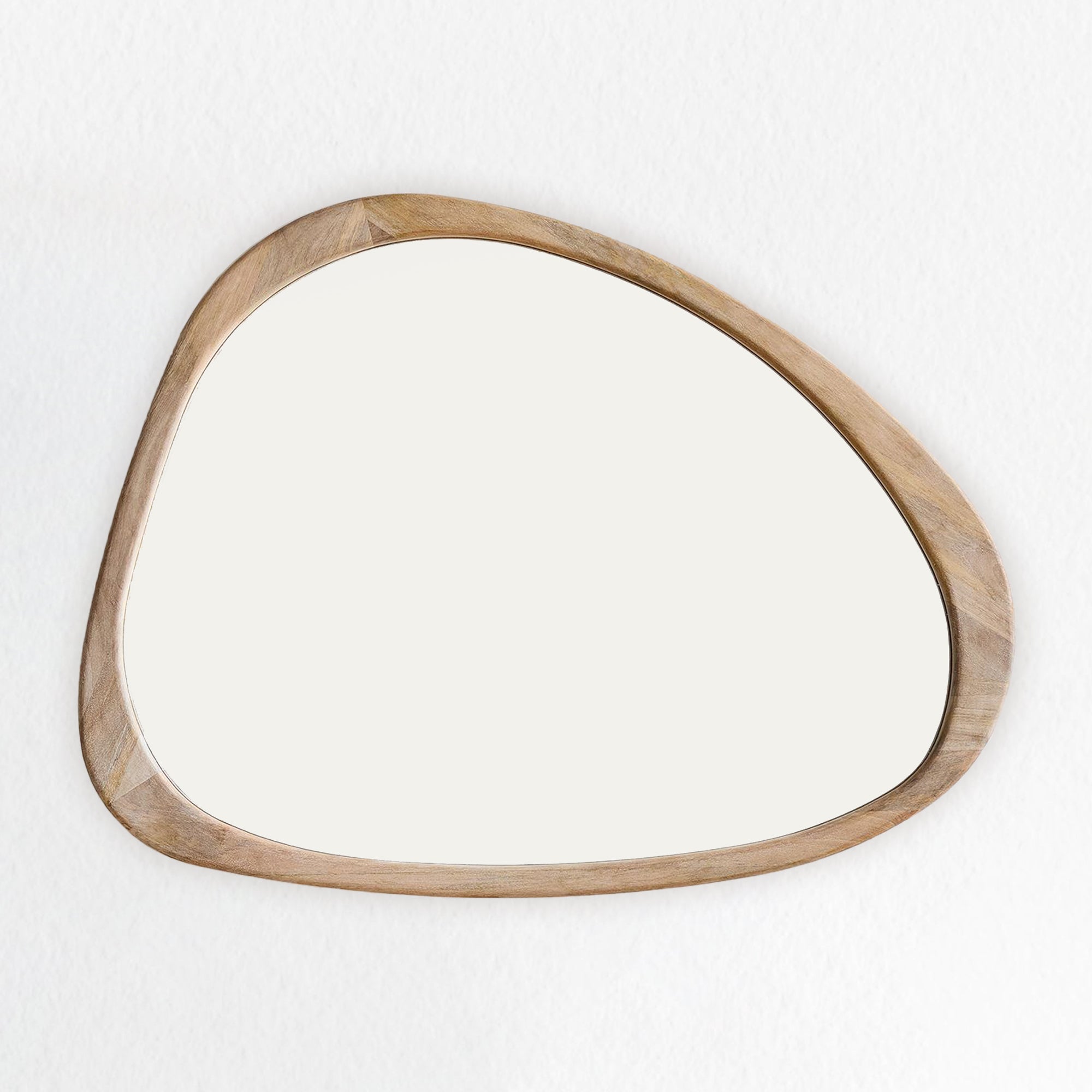 Reflections of Nature: Acacia Wood Framed Mirror - Handcrafted Polished Acacia Wood Frame - Perfect for Asymmetrical Mirror, Large Asymmetrical Mirror, and Asymmetrical Bathroom Mirror