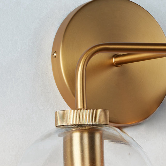 Globe Shade Matte Finish with Brass Accents Double Light Sconce - Elegant Blown Glass and Steel Frame, Bathroom Sconce