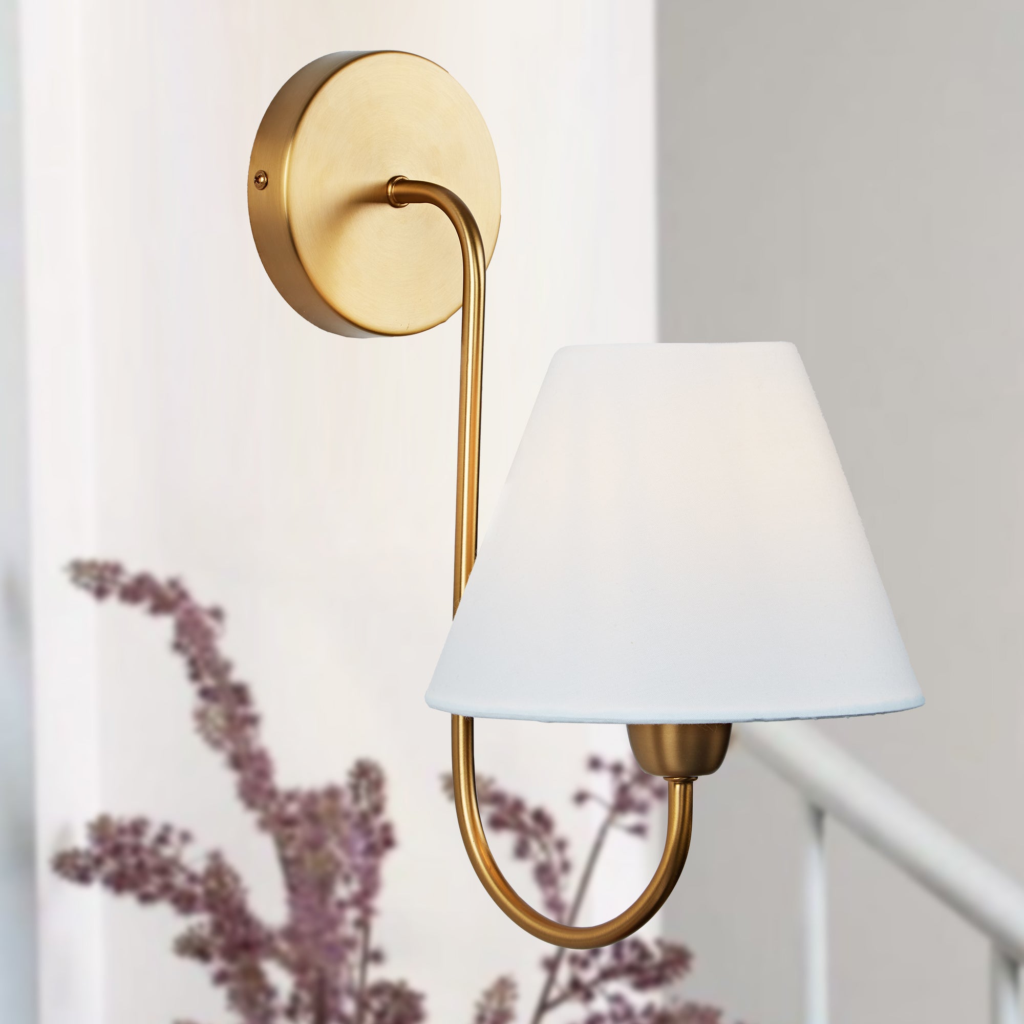 Gleaming Elegance Stainless Oil Rubbed Sconce - Durable Stainless Steel and Antique Brass with White Linen Shade - Ideal Wall Lights for Your Living Room