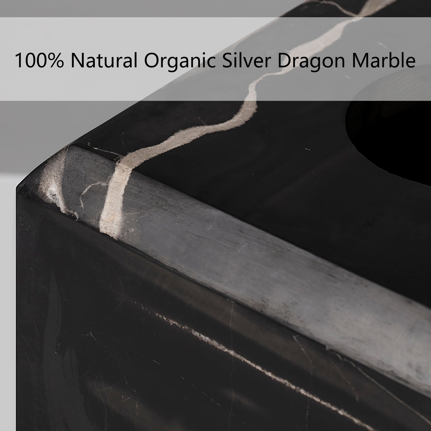 Silver Dragon Marble Luxe Tissue Box - Elegant Black and White Design with Soft Sheen - Perfectly Designed for Stylish Tissue Organization