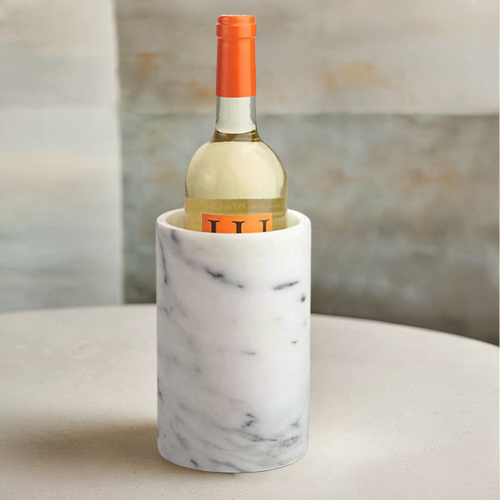 legant White Marble Wine Cooler for Kitchen - Multi-functional Design for Dining Room and Perfect Marble Wine Chiller