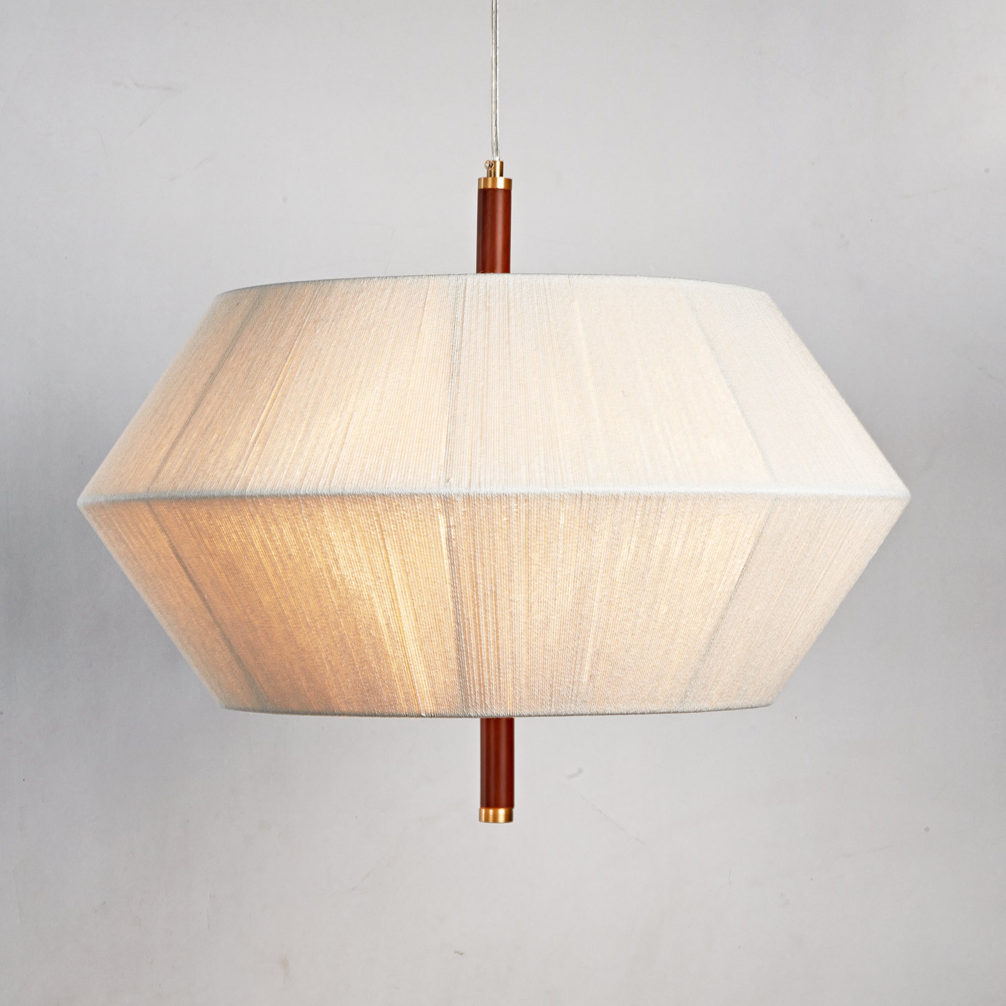 Contemporary Boho Oak Natural Cotton Weaved Pendant Light - Stylish White Oak with Cotton Rope Shade for Dining Room