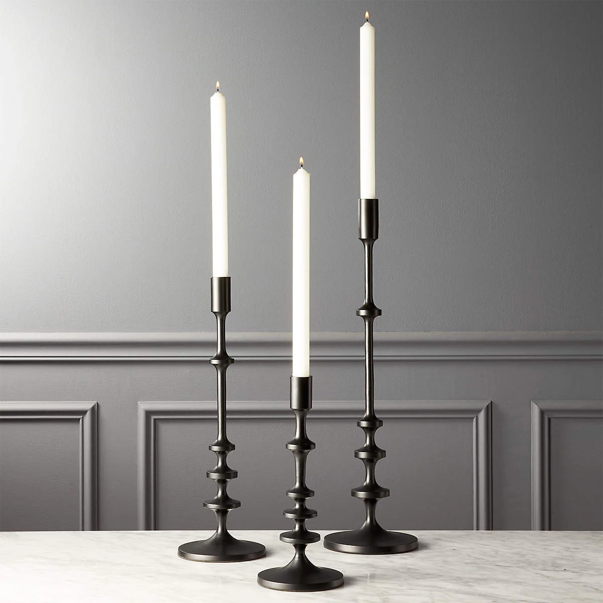 Modern Aluminum Taper Candle Holder with Powdercoated Finish - Elegant Candle Stand for Home Decor, Perfect for Living Room and Dining Room