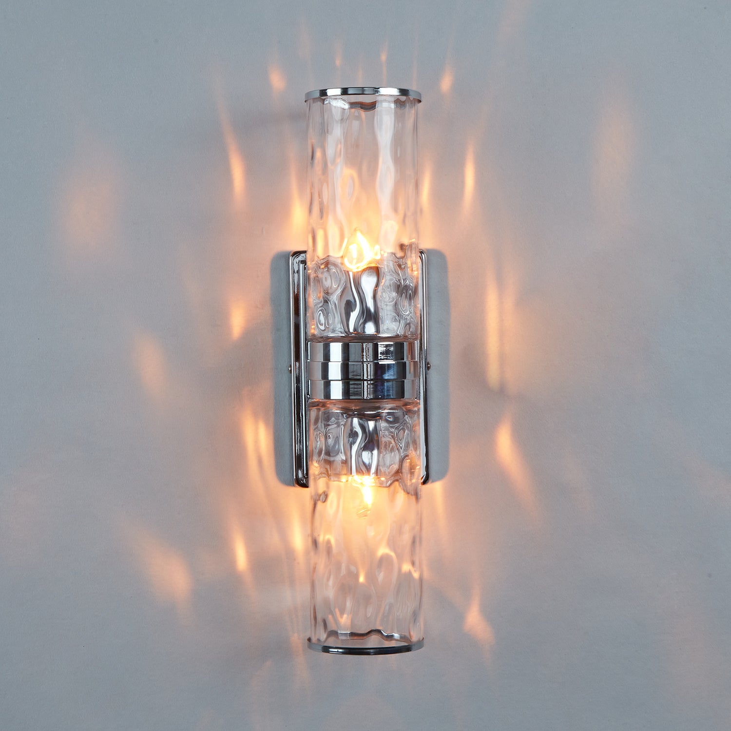 Hammered Clear Glass Shades Candelabra Sconce - Elegant Wall Sconces with Rich Finishes, Suitable for the Bathroom as Lighting for Your Makeup