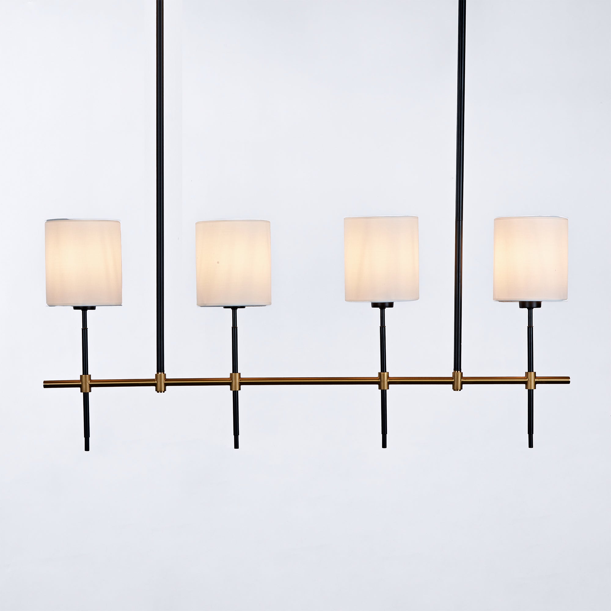 Luxury Linen Linear Metal Chandelier - High-End Design with Sophisticated Construction and Rich Finishes - Perfect Light Fixtures for Dining Room