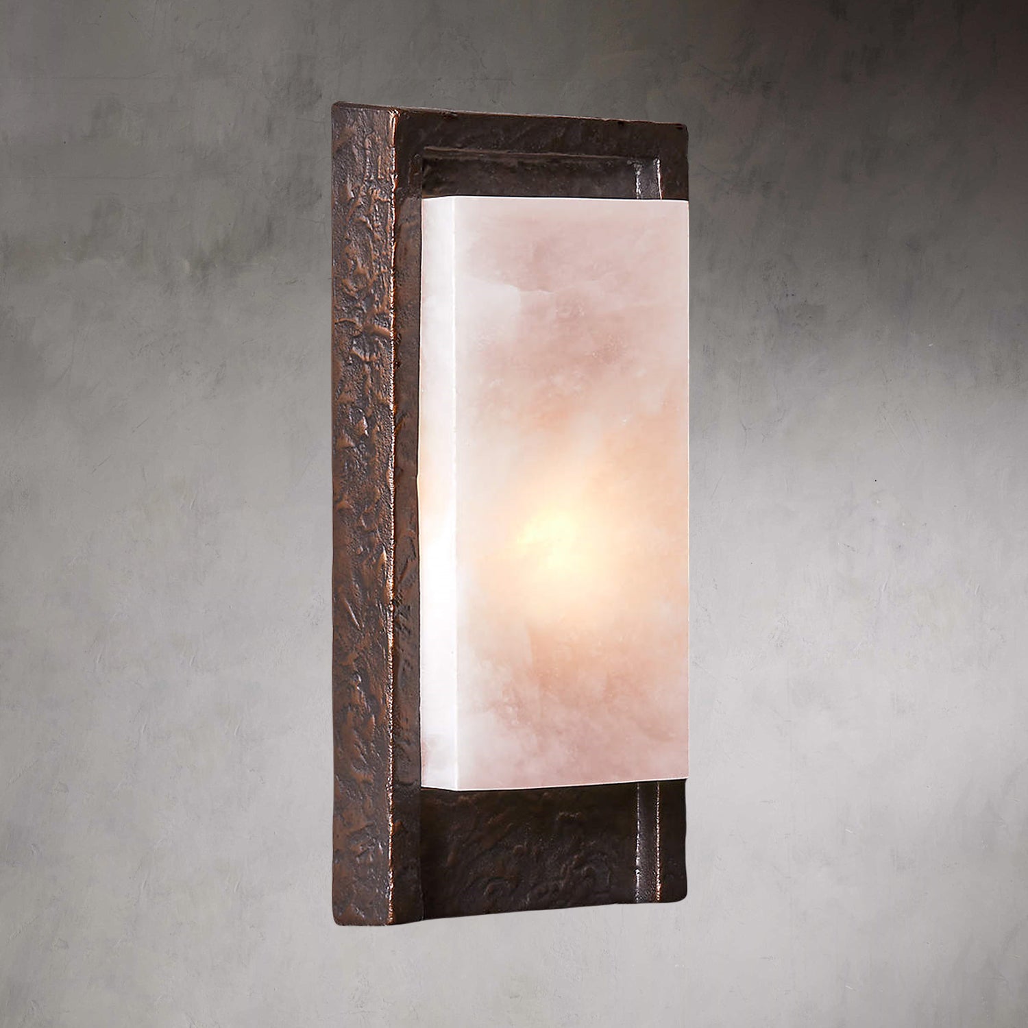 Outdoor Sconce with Bronze Finish Wall Light, Alabaster Shade, and Cast Aluminum Fixture - Hardwired Wall Light for Outdoor, Living Room, and Dining Room