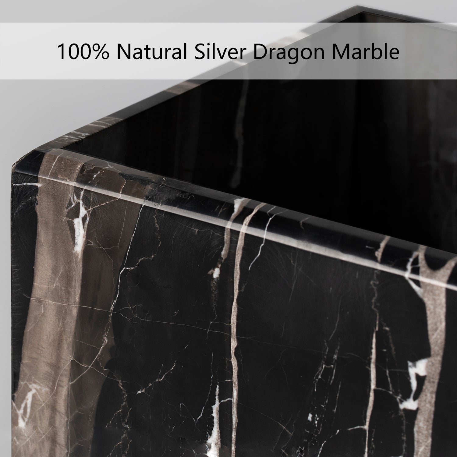 Silver Dragon Marble Luxe Bath Accessories with Soft Sheen for Elegant Bathroom