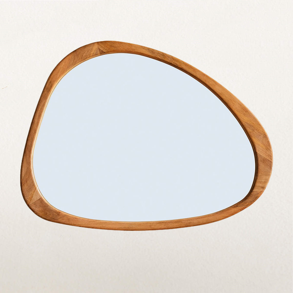 Mid-century Asymmetrical Wood Wall Mirror