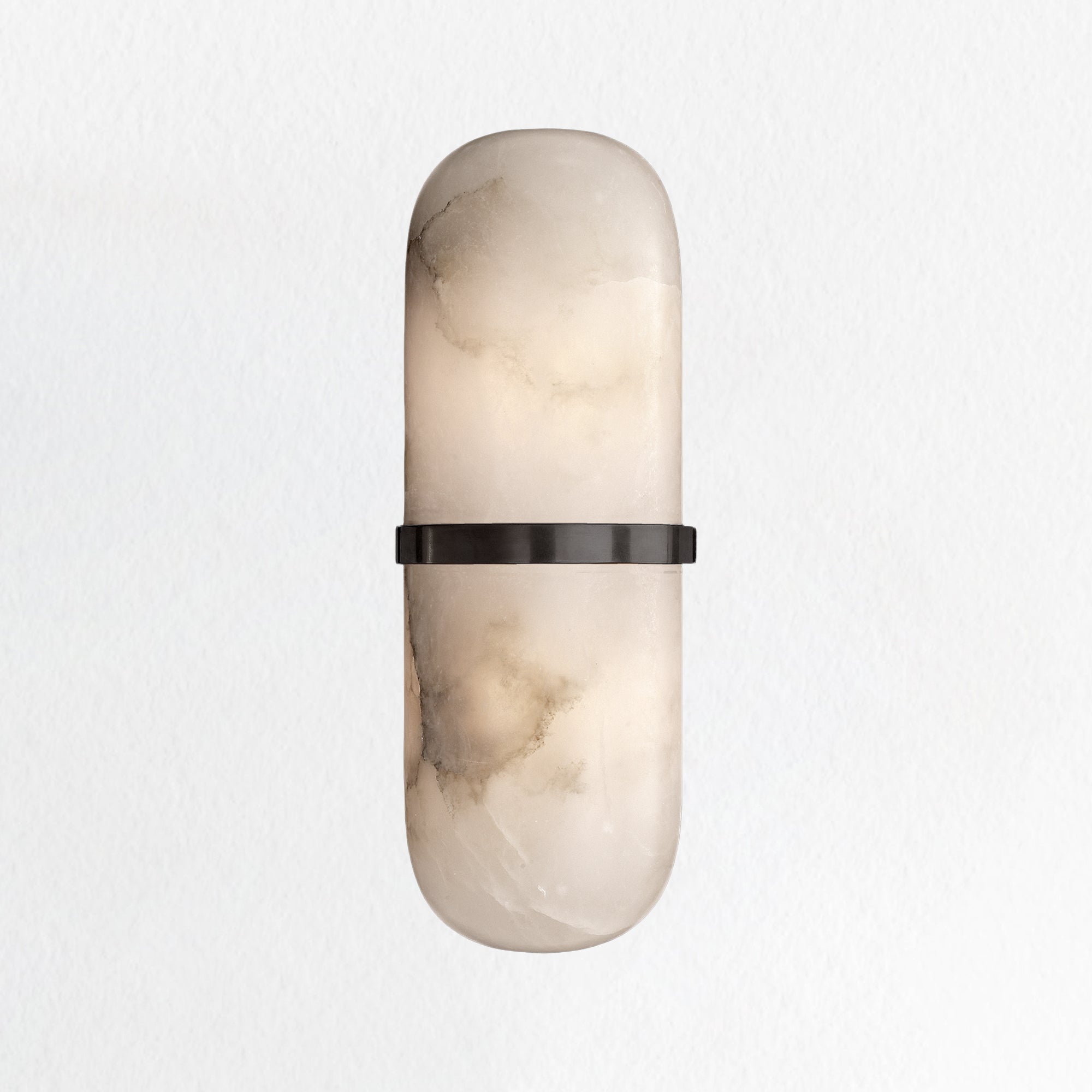 Alabaster Pill-shaped Wall Sconce 12.5"H x 4.25" W
