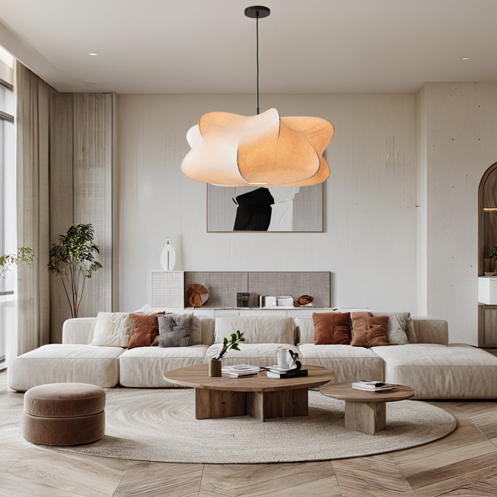 Cocoon-Inspired Pendant with Adjustable Hanging Height and Warm Ambient Light - E26 Socket with Durable Polymer Shade for Bedrooms, Living Rooms, and Dining Rooms