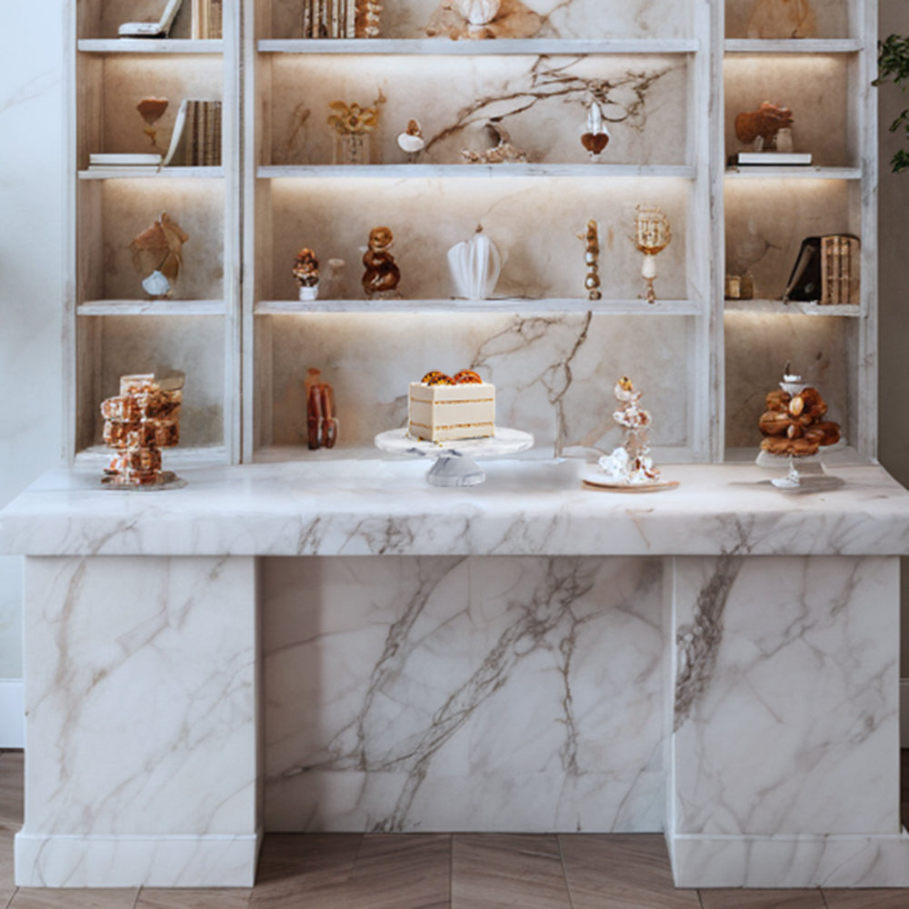 Unique Marble Cake Stand with Footed Base for Festive Presentation - Perfect for Showcasing Cake on Cake Stand