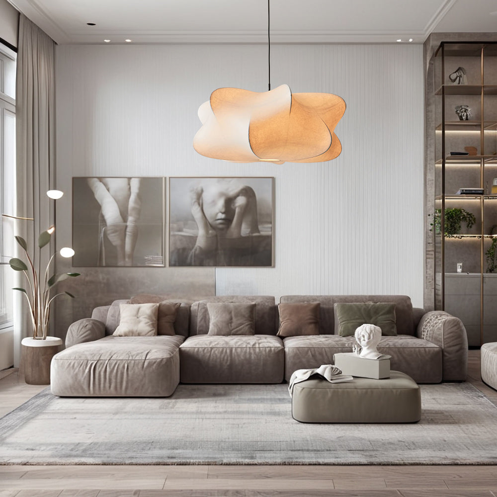 Cocoon-Inspired Pendant with Adjustable Hanging Height and Warm Ambient Light - E26 Socket with Durable Polymer Shade for Bedrooms, Living Rooms, and Dining Rooms