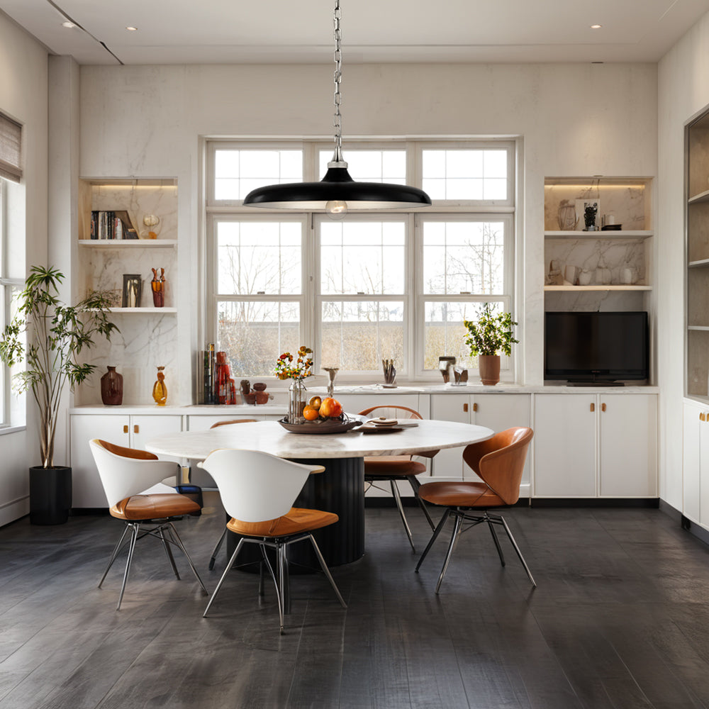 Dramatic Elegance Pendant Light with Rustic Gilding and Distinctive Low Shades - Versatile Lighting for Chic Casual Design in Kitchens and Living Rooms