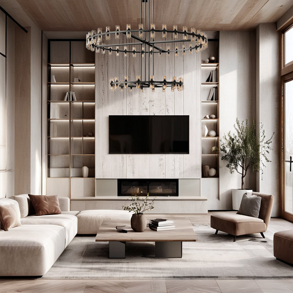 Theresa Crystal Modern Chandelier - Maria Theresa Design with Clear Crystal and Precision Cut K9 Crystal - Stylish Hanging Light Fixture Perfect for Your Living Room