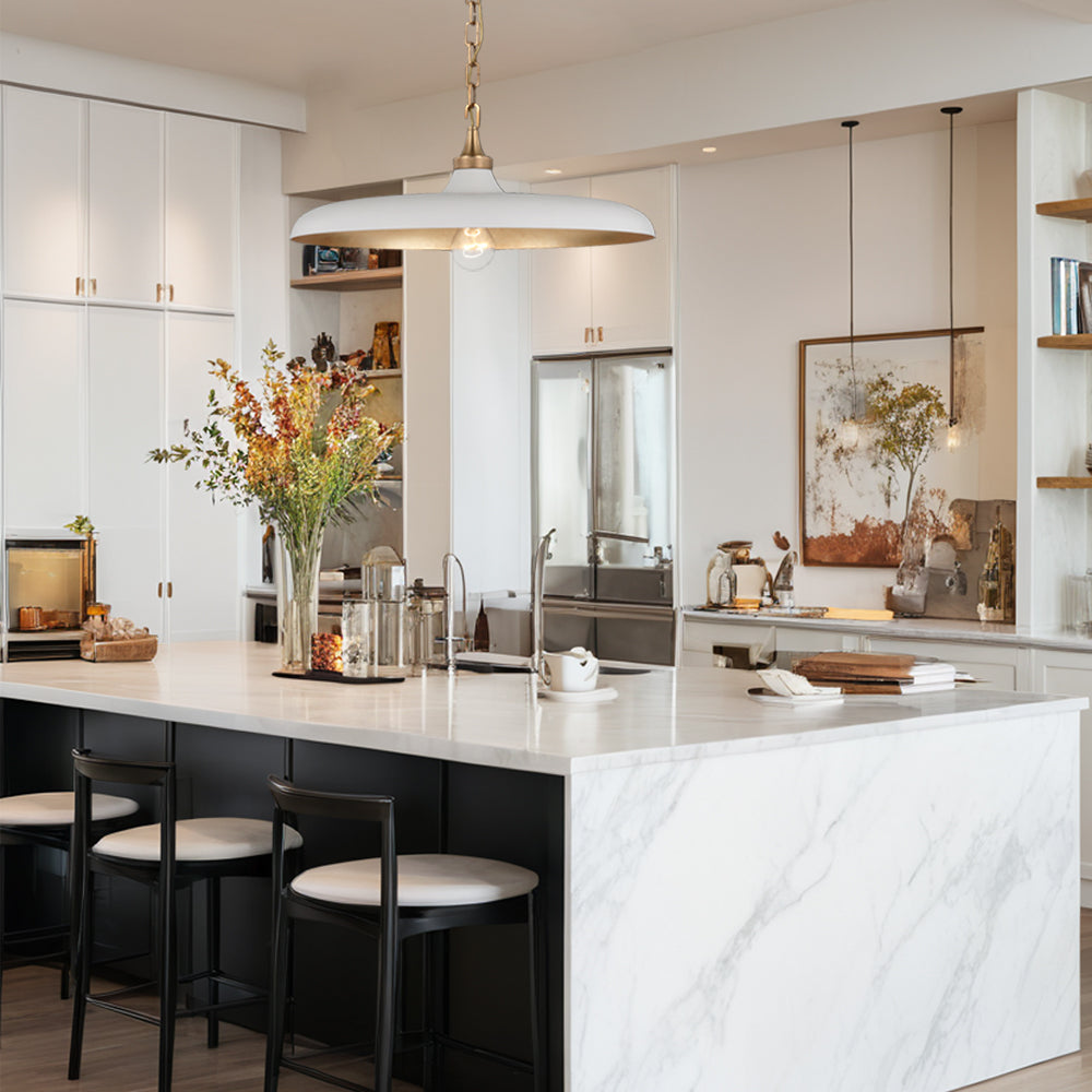 Dramatic Elegance Pendant Light with Rustic Gilding and Distinctive Low Shades - Versatile Lighting for Chic Casual Design in Kitchens and Living Rooms