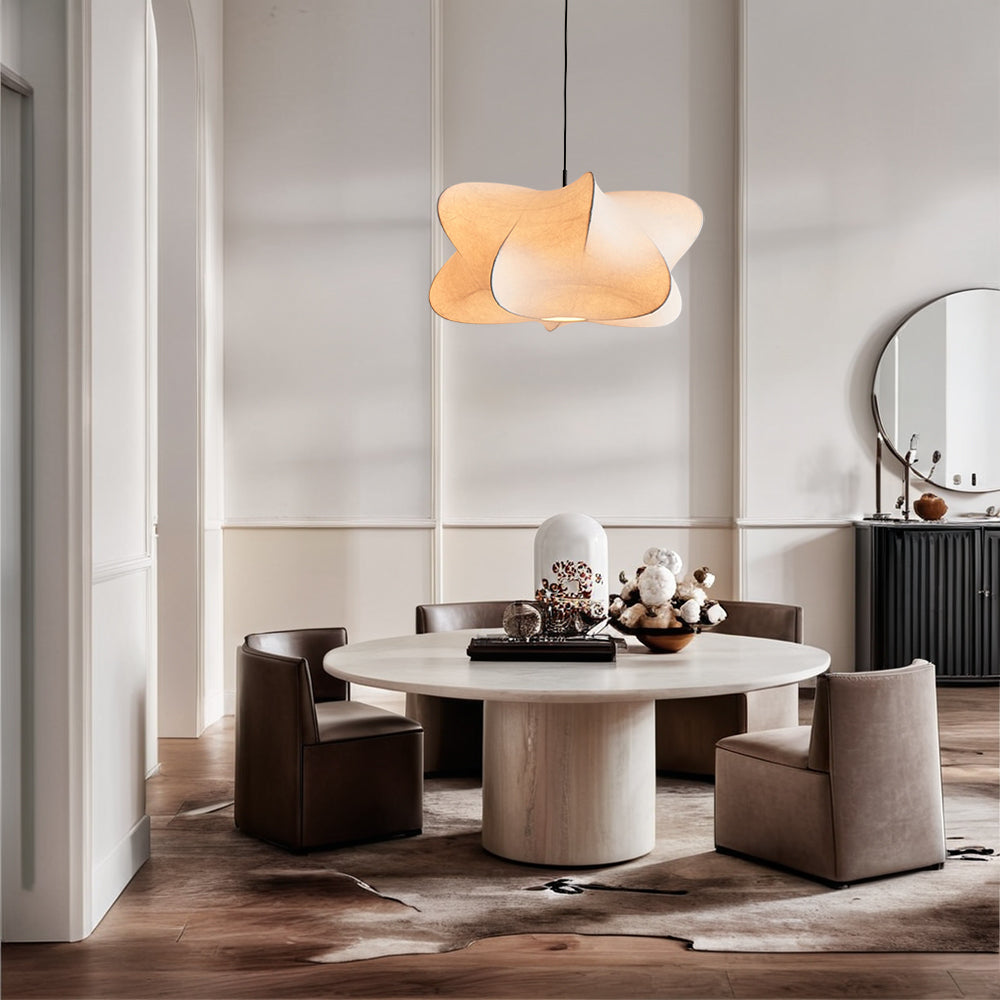 Cocoon-Inspired Pendant with Adjustable Hanging Height and Warm Ambient Light - E26 Socket with Durable Polymer Shade for Bedrooms, Living Rooms, and Dining Rooms