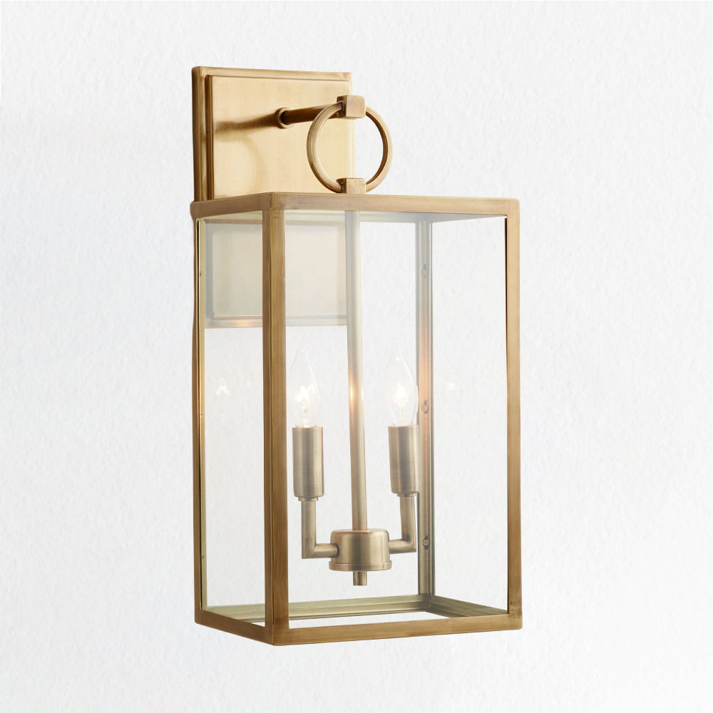 Manor Outdoor Glass & Iron Sconce