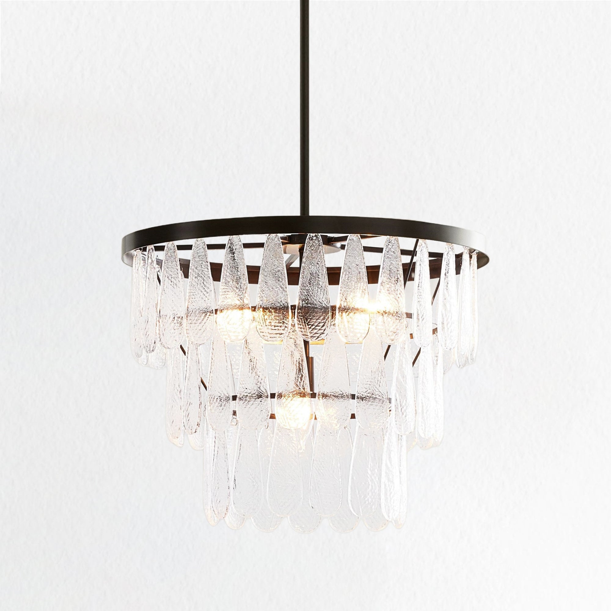 Mable Textured Glass Round Chandelier