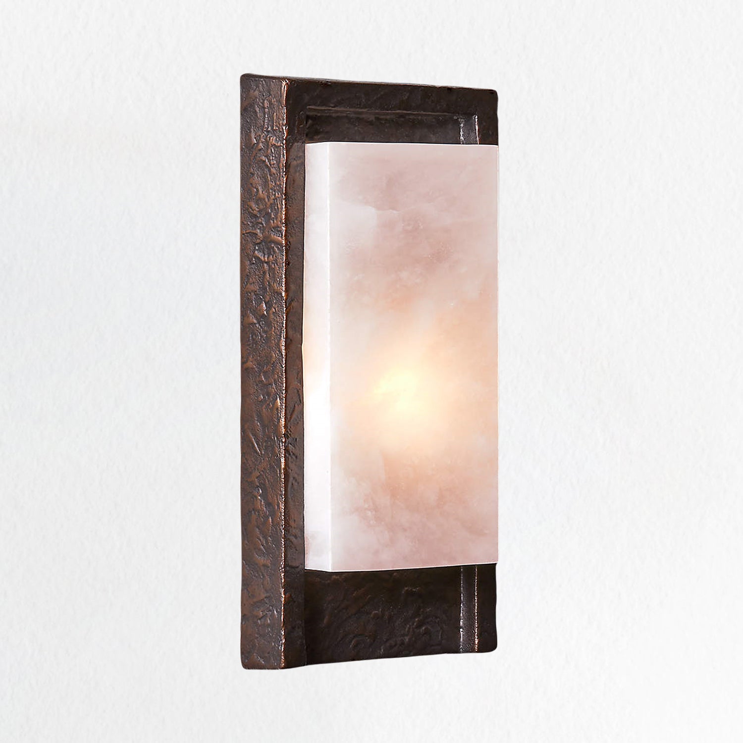 Outdoor Sconce with Bronze Finish Wall Light, Alabaster Shade, and Cast Aluminum Fixture - Hardwired Wall Light for Outdoor, Living Room, and Dining Room