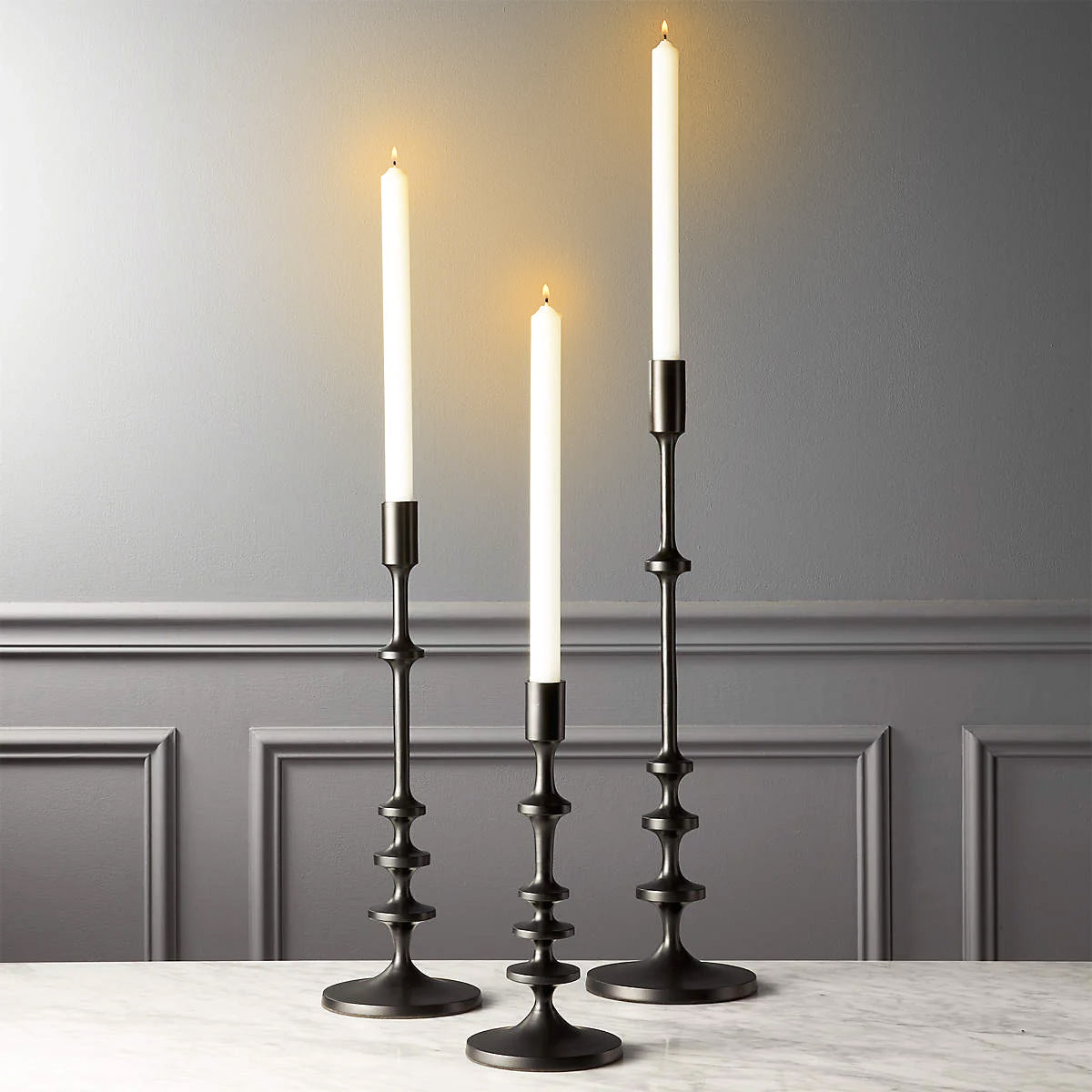 Modern Aluminum Taper Candle Holder with Powdercoated Finish - Elegant Candle Stand for Home Decor, Perfect for Living Room and Dining Room