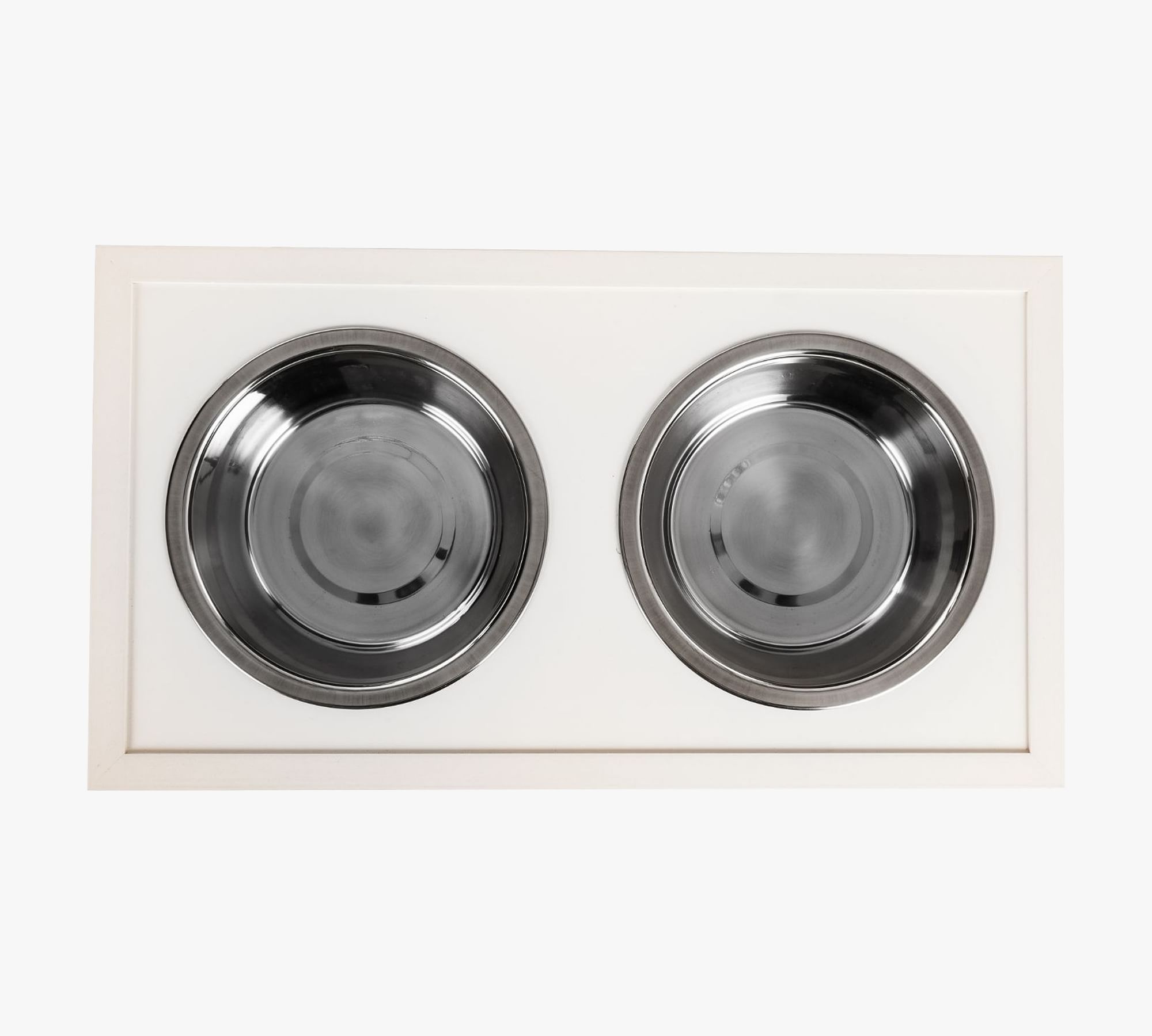 Dual Pet Bowls with Sliding Food Storage