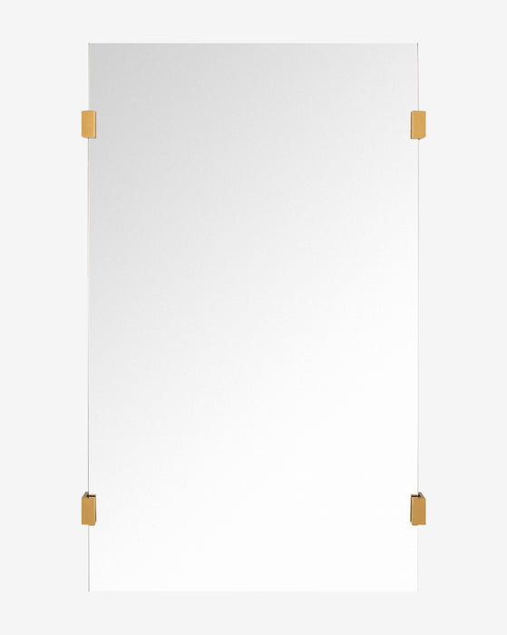 Brass Point Rectangle Wall Mirror