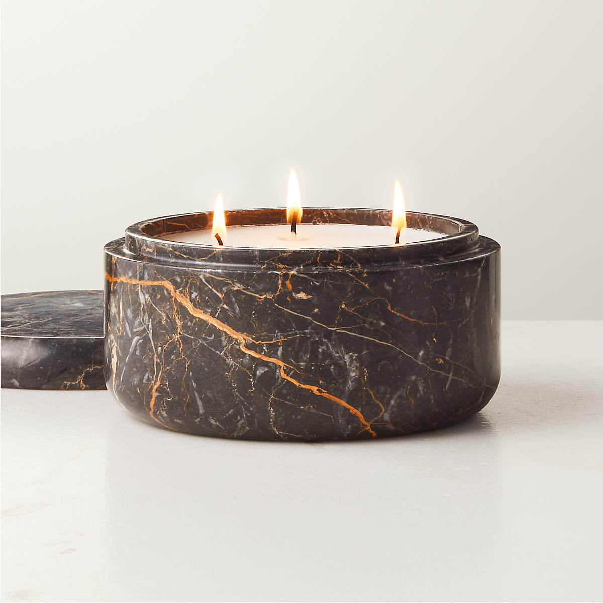 Black Golden Marble Candle Bowl